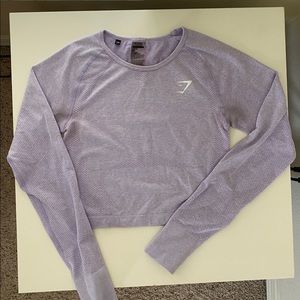 Gymshark Seamless Long Sleeve Crop Top in Lilac